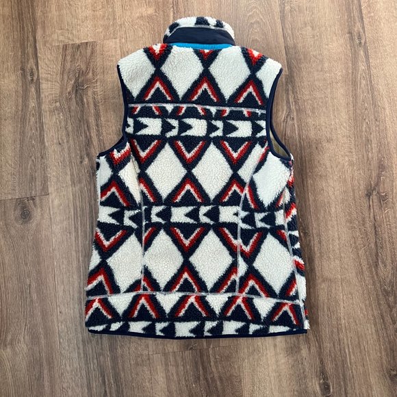 Patagonia Retro X Deep Pile Fleece Vest- Tribal Brass Hawk Sz S - Picture 9 of 14